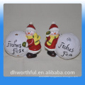 Christmas snow ball ceramic decor with snowman design